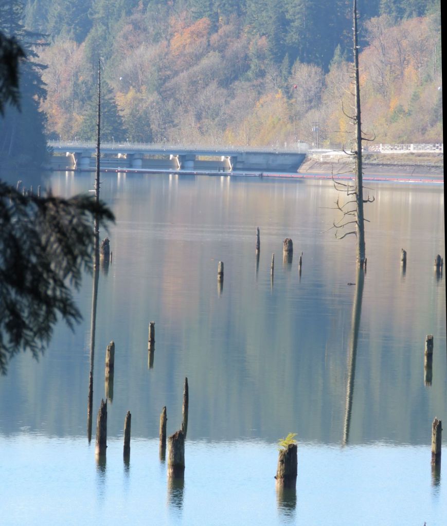 View of the distant dam
